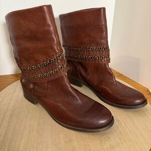 Vintage Nine West America Women’s Leather Mid-Calf Boots Brown Size 10M